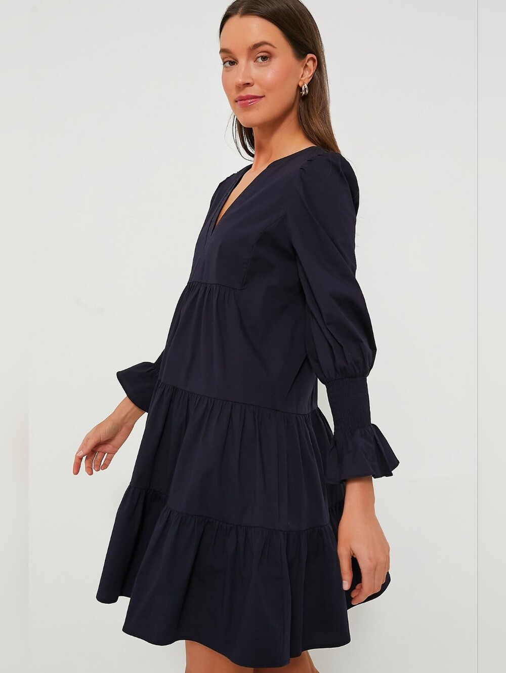 💘 Navy Cotton Poplin Kenzo Dress Size XL - Picture 3 of 11